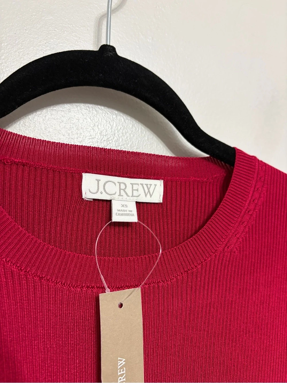 NEW J. Crew Elbow Sleeve Sweater in Red - Size XS